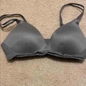 Aerie Charcoal Lace Accent Bra